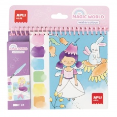 Kolorowanka akwarelowa z pędzelkiem wodnym Apli Kids