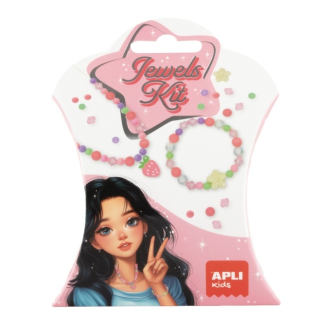 Zestaw do tworzenia naszyjników i bransoletek DIY Kit Apli Kids - Truskawka