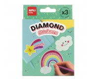 Diamentowe naklejki DIY Apli Kids - Tęcza