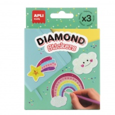 Diamentowe naklejki DIY Apli Kids - Tęcza