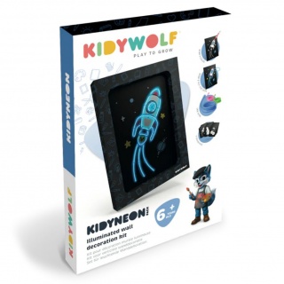 Zestaw do tworzenia świecącej dekoracji ściennej Kidywolf - Kidyneon Pack 9 szt.