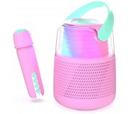 Zestaw do karaoke mikrofon i głośnik z podświetleniem LED MOB - różowy