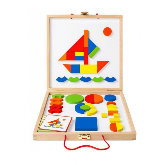 Drewniane magnesy Djeco układanka w walizce - Geoform