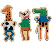 Drewniane Puzzle Magnetyczne Djeco - zwierzątka 24 elementy