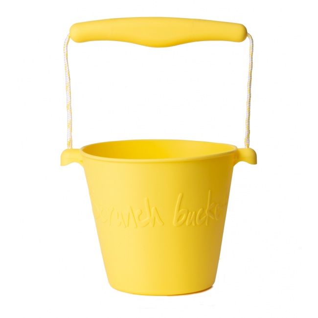 Składane wiaderko do wody i piasku Scrunch Bucket - Pastelowy Żółty