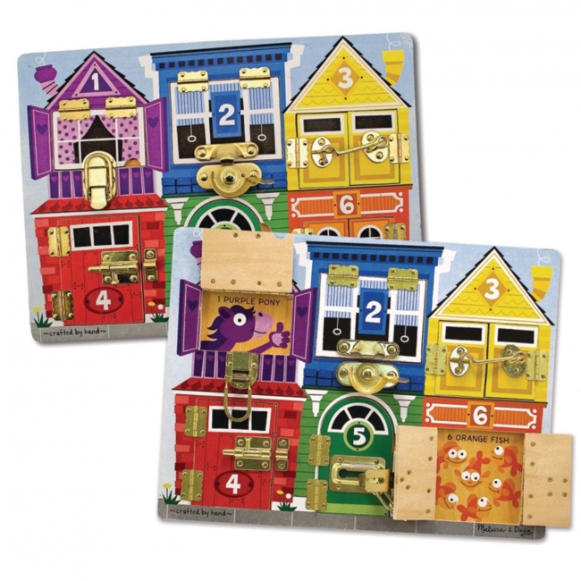 Drewniana tablica z zamkami Melissa & Doug - Zwierzątka