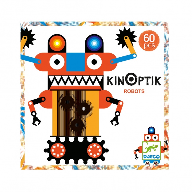 Układanka magnetyczno-optyczna Djeco - Kinoptik Roboty