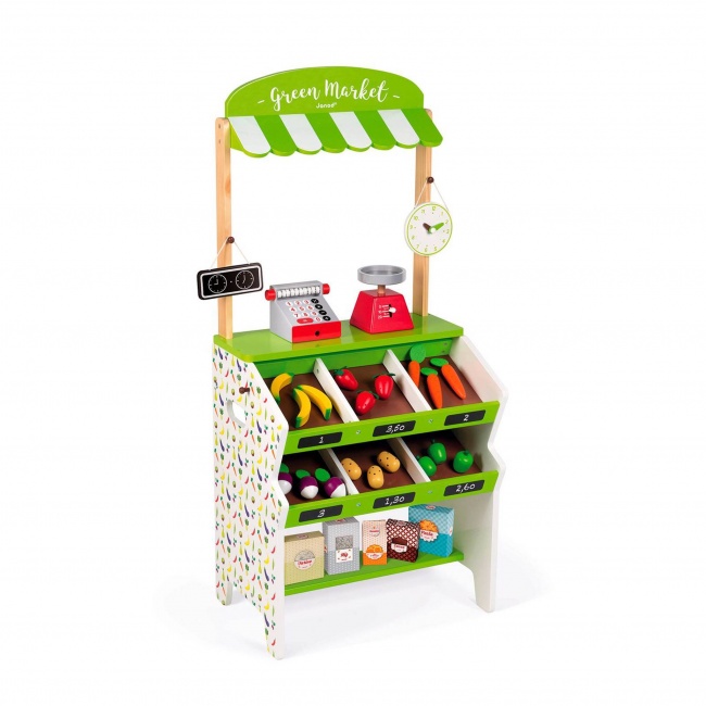 Sklep duży drewniany z 33 elementami Janod - Warzywniak