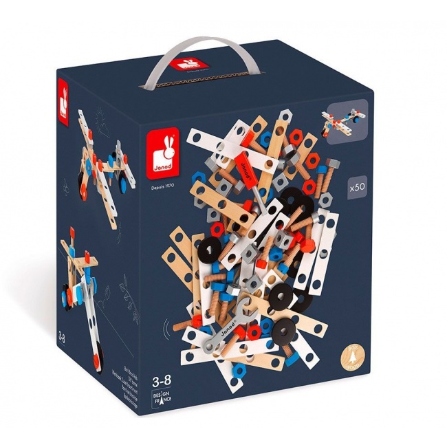 Zestaw konstruktora Janod Niebieski - 50 elementów