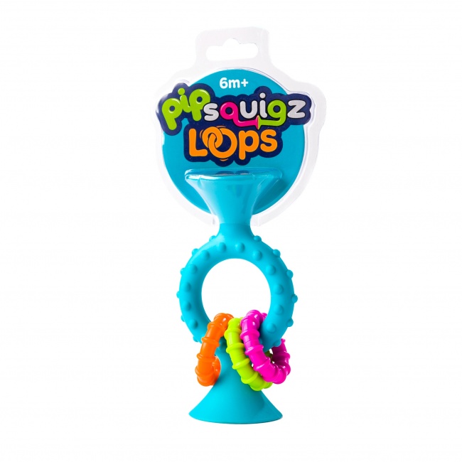 Grzechotka Przyssawka Pip Squigz Loops Fat Brain Toys - Bobo Blue