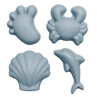 Silikonowe Foremki do piasku 4 szt. Scrunch - Błękitny