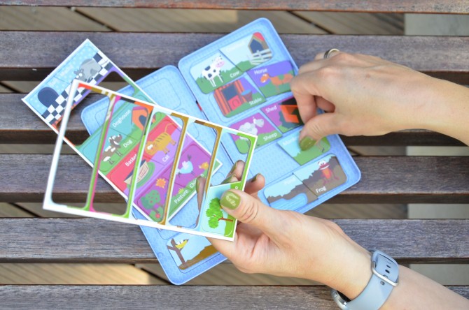 Podróżna gra magnetyczna The Purple Cow - Puzzle Zwierzęta i ich domy