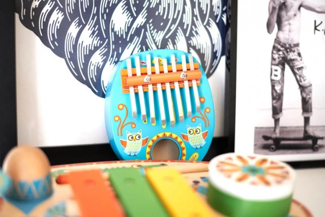 Drewniana kalimba instrument Djeco - Sowa