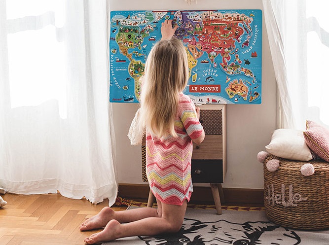 Puzzle magnetyczne Janod - Mapa świata
