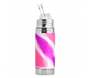 Termobutelka Pura Kiki ze słomką 260ml - różowa osłonka swirl