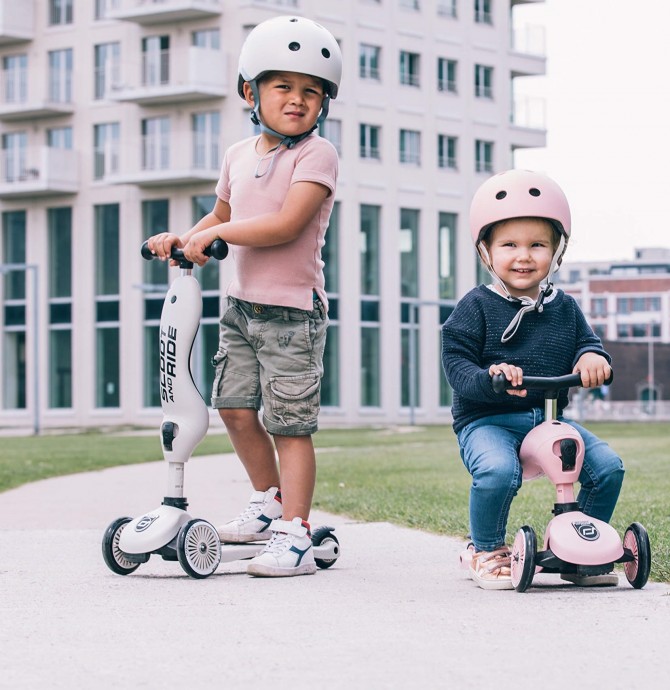 Hulajnoga i rowerek 2w1 Highwaykick SCOOTANDRIDE 1-5 lat - Rose