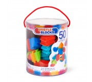 Klocki jeżyki Bristle Blocks Battat - Builder Bucket 50 elementów