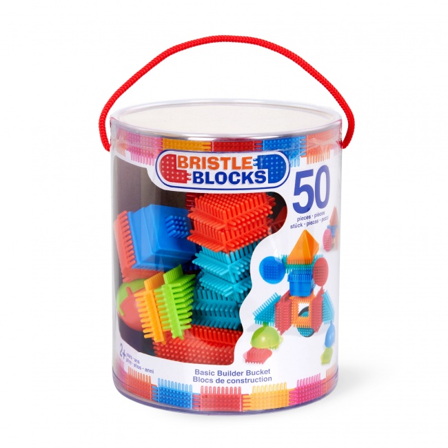 Klocki jeżyki Bristle Blocks Battat - Builder Bucket 50 elementów