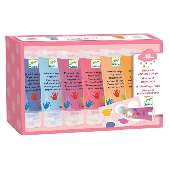Farby do malowania palcami Djeco w tubkach - Sweet