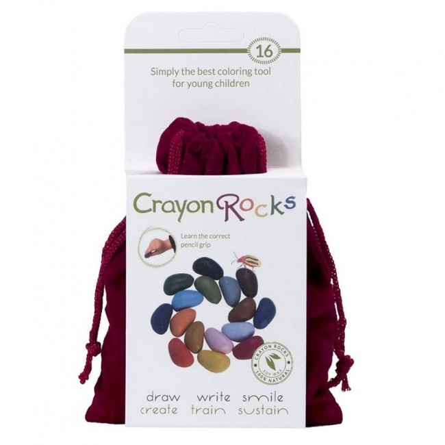 Kredki Crayon Rocks w aksamitnym woreczku - 16 kolorów