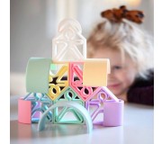 Klocki wielofunkcyjne DENA Kid + House PASTEL - 12 elementów
