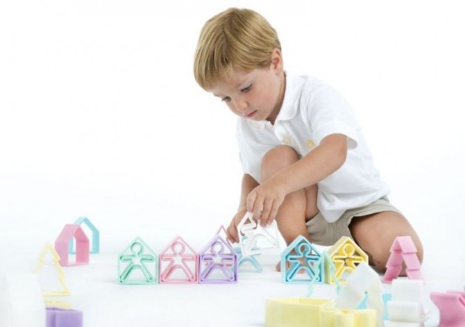 Klocki wielofunkcyjne DENA Kid + House PASTEL - 12 elementów
