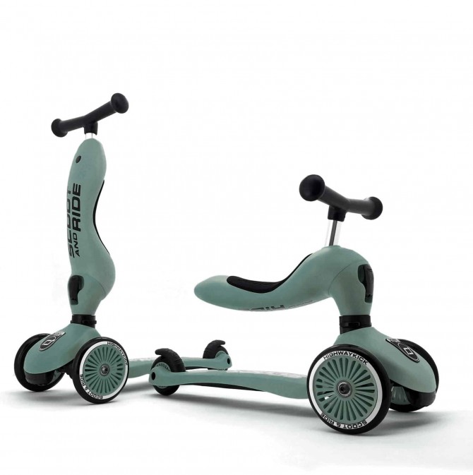 Hulajnoga i rowerek 2w1 Highwaykick SCOOTANDRIDE 1-5 lat - Forest