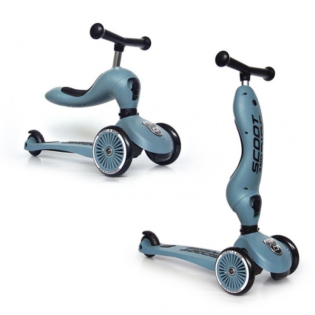 Hulajnoga i rowerek 2w1 Highwaykick SCOOTANDRIDE 1-5 lat - Steel