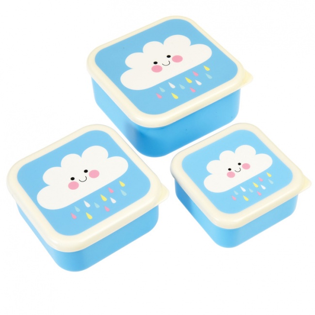Komplet trzech pudełek na przekąski Rex London - Wesoła chmurka