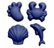 Silikonowe Foremki do piasku 4 szt. Scrunch - Granatowy