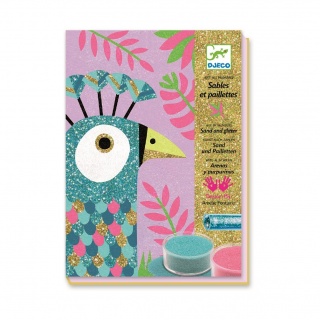 Zestaw artystyczny z piaskami i brokatem Djeco - Paw