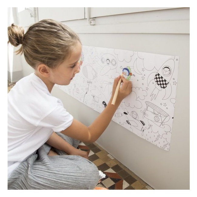 Przyklejana kolorowanka w rolce 4 metry Apli Kids - Transport