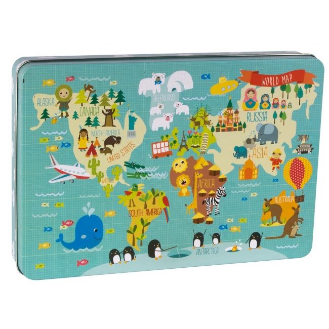 Puzzle XL Apli Kids - Mapa świata 3+
