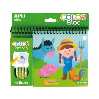 Kolorowanka z kredkami Apli Kids - Farma