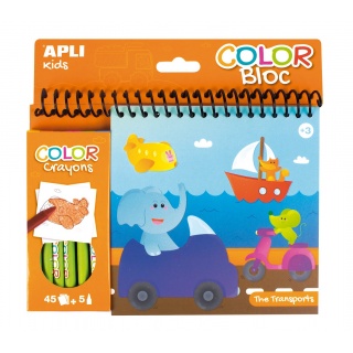 Kolorowanka z kredkami Apli Kids - Transport