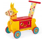 Jeździk i pchacz 2 w 1 z sorterem kształtów Janod - Lama