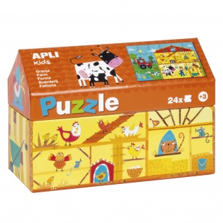 Puzzle w kartonowym domku Apli Kids - Na wsi 3+