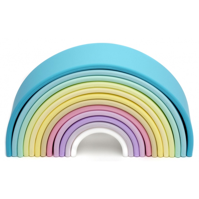 DENA Silikonowa Duża Tęcza Pastel - 12 elementów