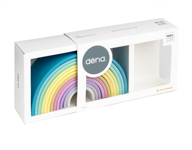 DENA Silikonowa Duża Tęcza Pastel - 12 elementów