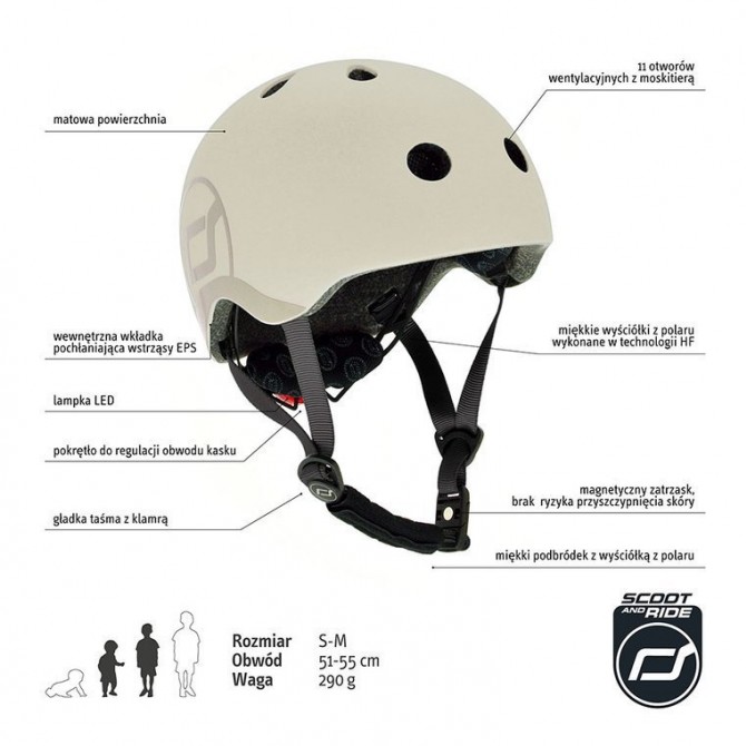 Kask dla dzieci SCOOTANDRIDE 3+ S-M - Ash