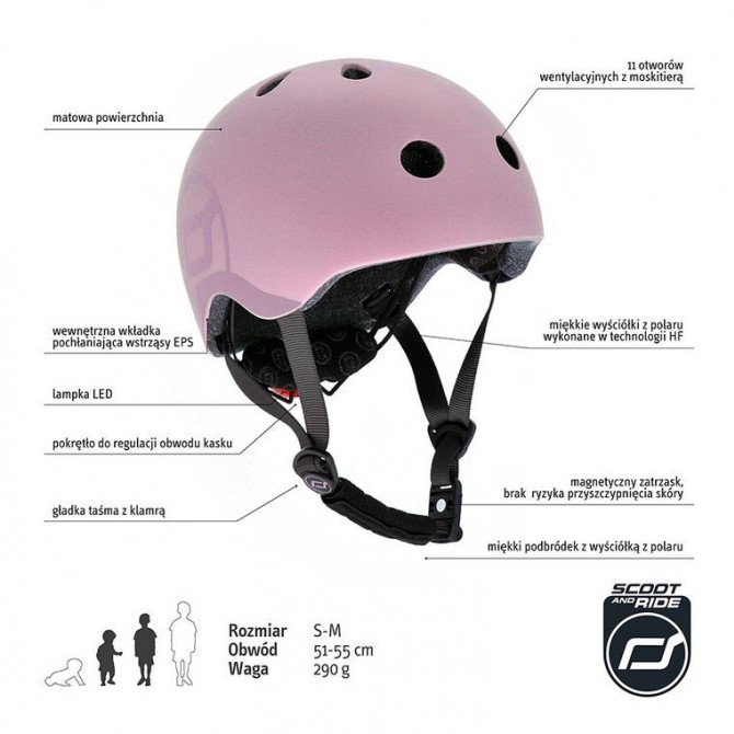 Kask dla dzieci SCOOTANDRIDE 3+ S-M - Rose