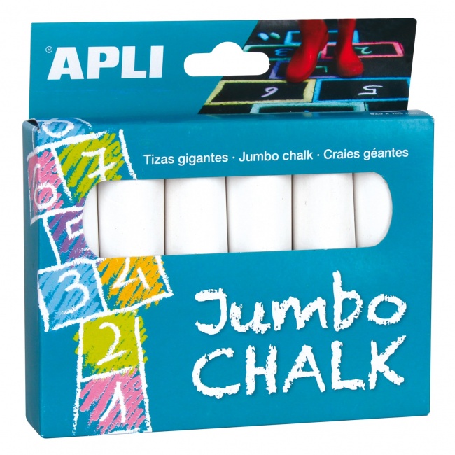 Kredy Białe Jumbo Apli Kids - 6 sztuk