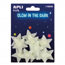 Fluorescencyjne naklejki Apli Kids - Małe Gwiazdki 12 sztuk