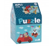 Puzzle w kartonowym domku Apli Kids - Safari 3+