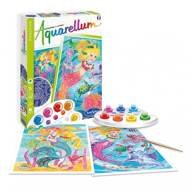 Zestaw do malowania Aquarellum SentoSphere - Syreny świecące w ciemności