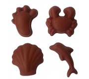 Silikonowe Foremki do piasku 4 szt. Scrunch - Rust