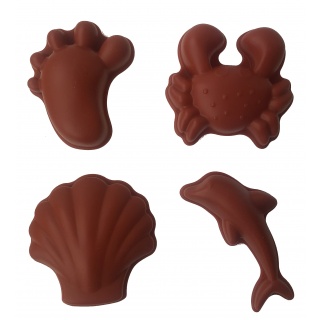 Silikonowe Foremki do piasku 4 szt. Scrunch - Rust