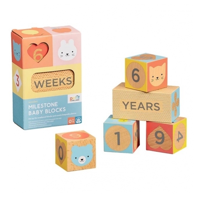 Drewniana Metryczka Klocki do zdjęć Petit Collage