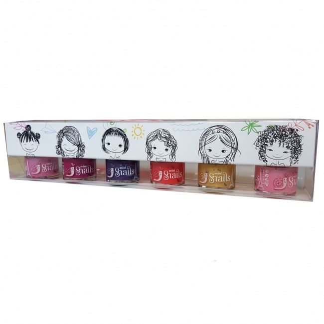 Zestaw 6 lakierów do paznokci dla dzieci Snails Mini