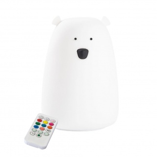 Lampka miś duży Rabbit & Friends - biały z pilotem